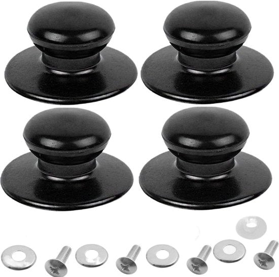 Maniglia per coperchi - 4x per sostituire coperchi di pentole e pentole - Maniglia di tenuta per coperchi - Coperchio - Accessori da cucina - Maniglia per coperchio di vetro - Maniglia di coperchio in acciaio inossidabile - Universale