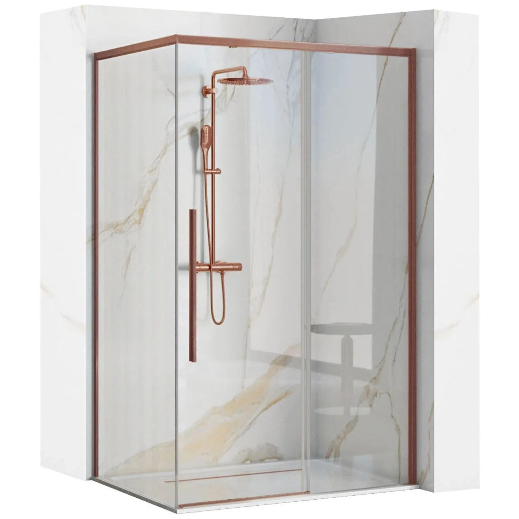 Cabina Doccia Solar Copper Brush 100x80 con piatto doccia Savoy