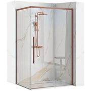 Cabina Doccia Solar Copper Brush 100x80 con piatto doccia Savoy