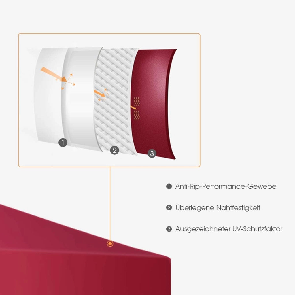 Copertura per Gazebo, Tetto Ricambio per Gazebo, Tetto del Padiglione 3x3 m (Vino Rosso)