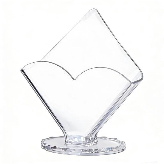 Servizio per tovaglia a forma di cuore - Materiale transparante acrilico - Leggero - Duraturo - Decorazione per tavola da pranzo - Dimensioni 14x14,5 cm - Dispensatore per tovaglie