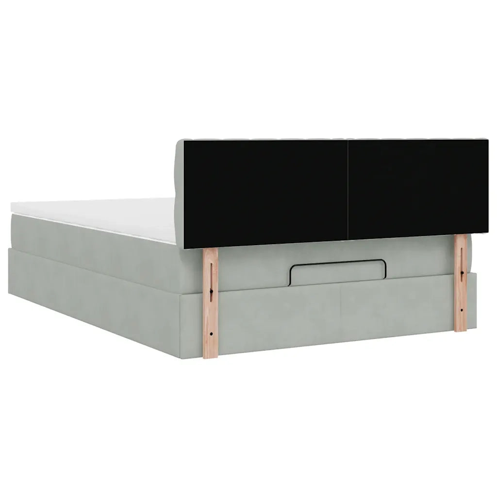 Struttura Letto Pouf con Materasso 140x200 cm in Velluto