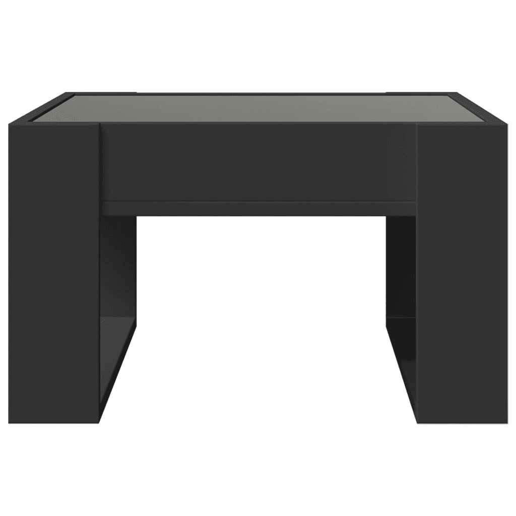vidaXL Tavolino da Salotto con LED Infinity Nero 50x53x30 cm