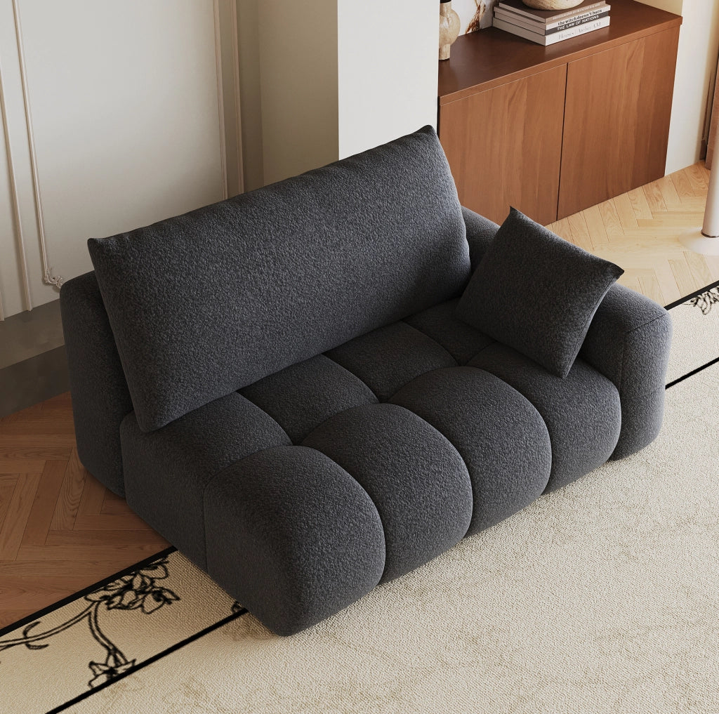 DIVANO 2 POSTI CON CHAISE A DESTRA GRIGIO SCURO IN TESSUTO