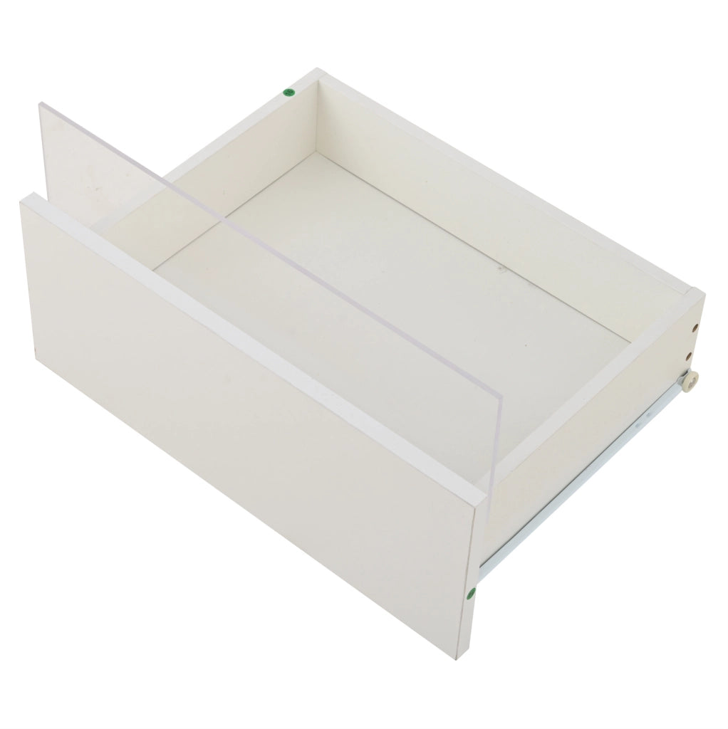 Tavolino da caff猫 90 x 45 x 35.5 cm; con vassoio e 2 cassetti; truciolato; bianco