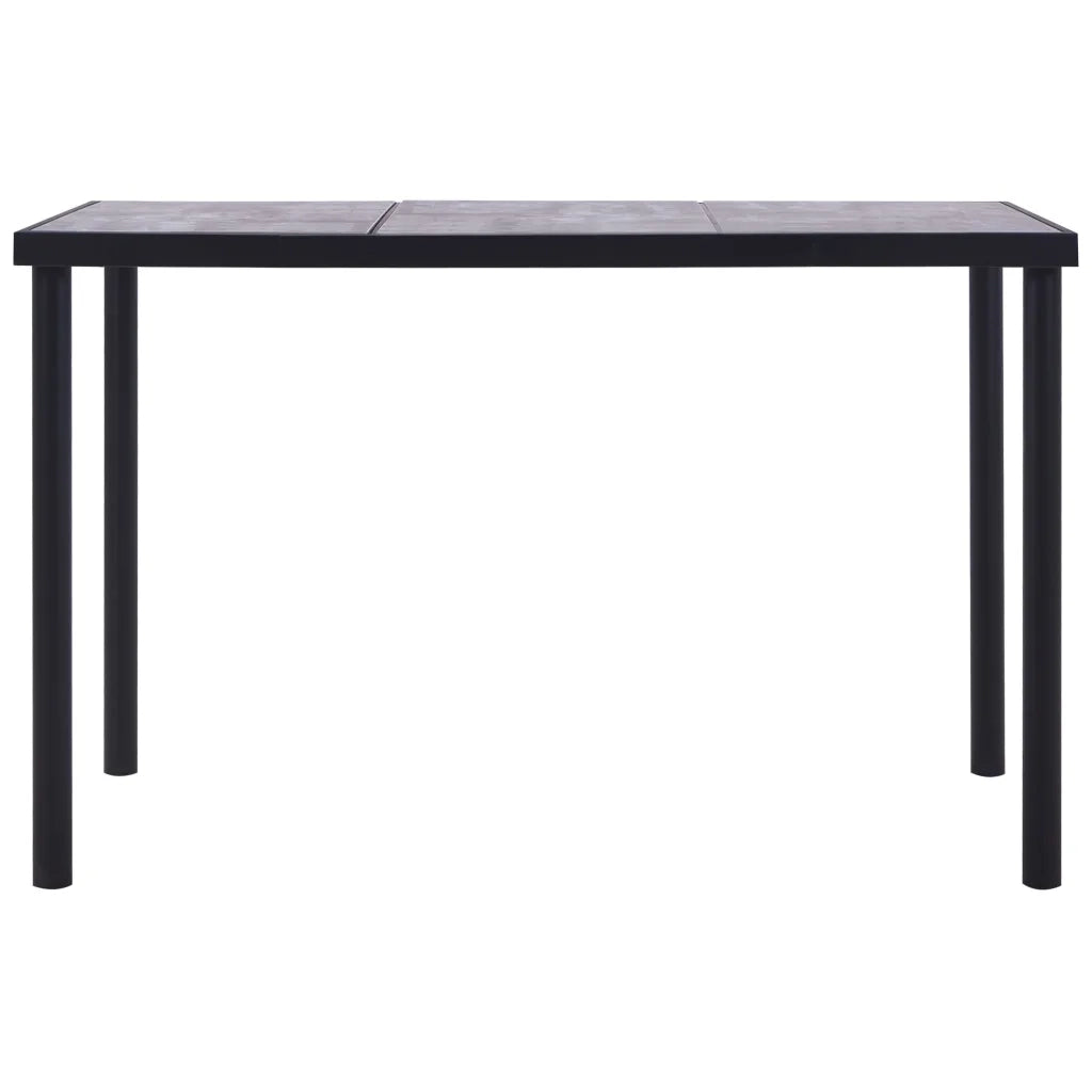 Tavolo da Pranzo Nero e Grigio Cemento 160x80x75 cm in MDF 281859