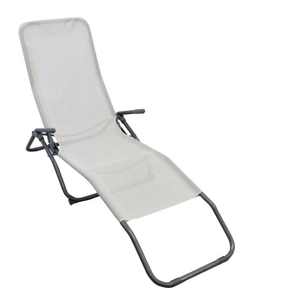 Sdraio mare prendisole Pieghevole  in Acciaio Textilene cm 135x60x95 - LONNY