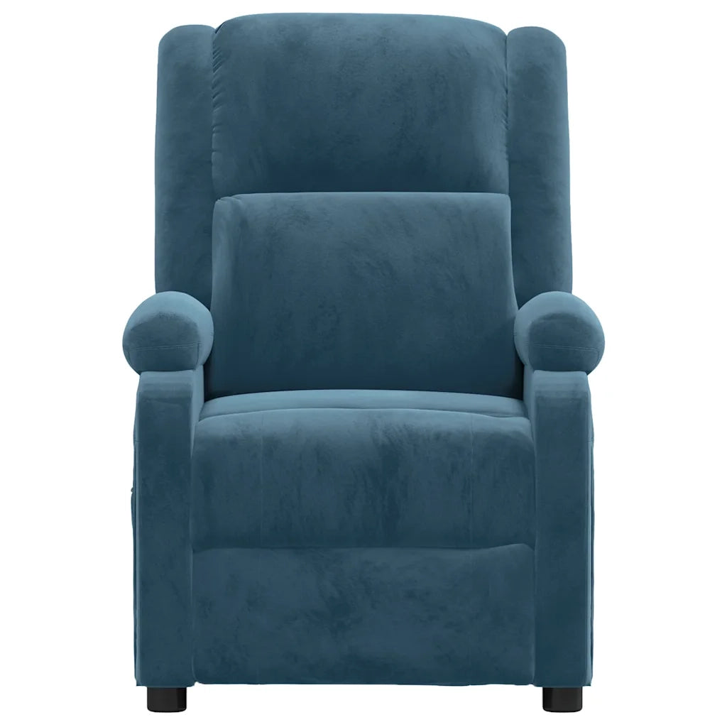 Poltrona Massaggiante Blu in Velluto