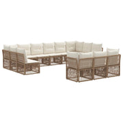 Set Divano da Giardino 13 pcs Beige polyrattan 3434406