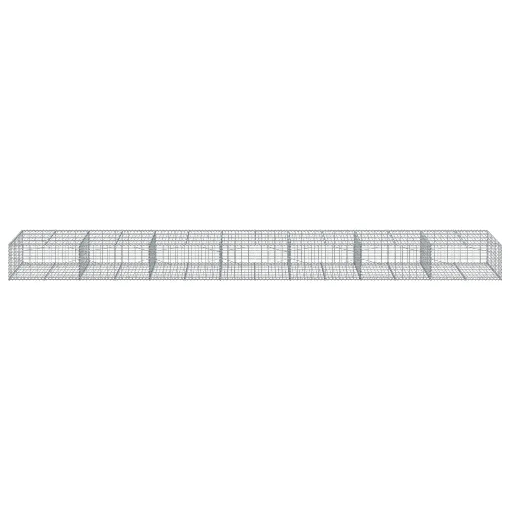 Cesto Gabbione con Copertura 700x100x50 cm Ferro Zincato 3295184