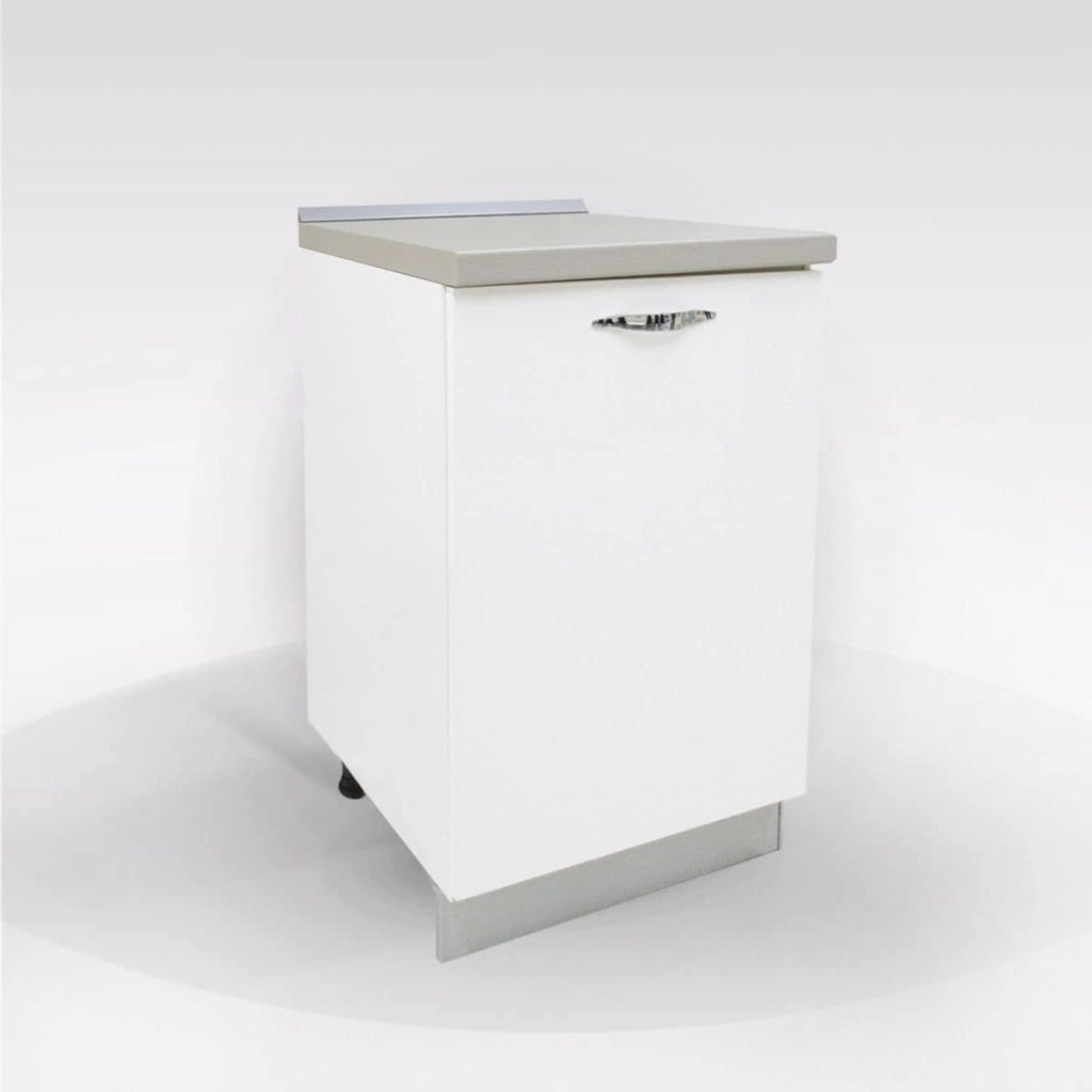 Base Cucina Componibile Bianco Lucido 60 cm con Top e Maniglia Cromo