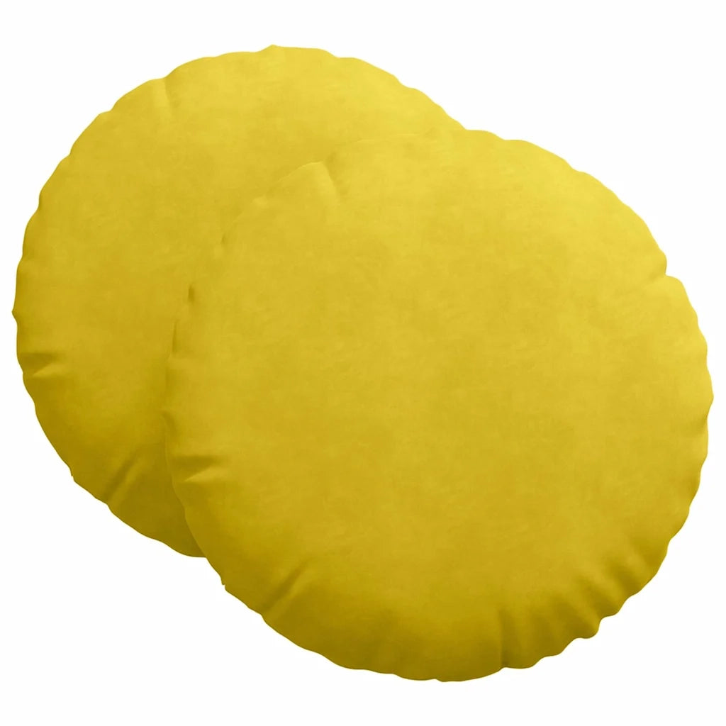 Cuscini per Seduta 2 pcs Giallo Ø 80 x 29 cm Velluto