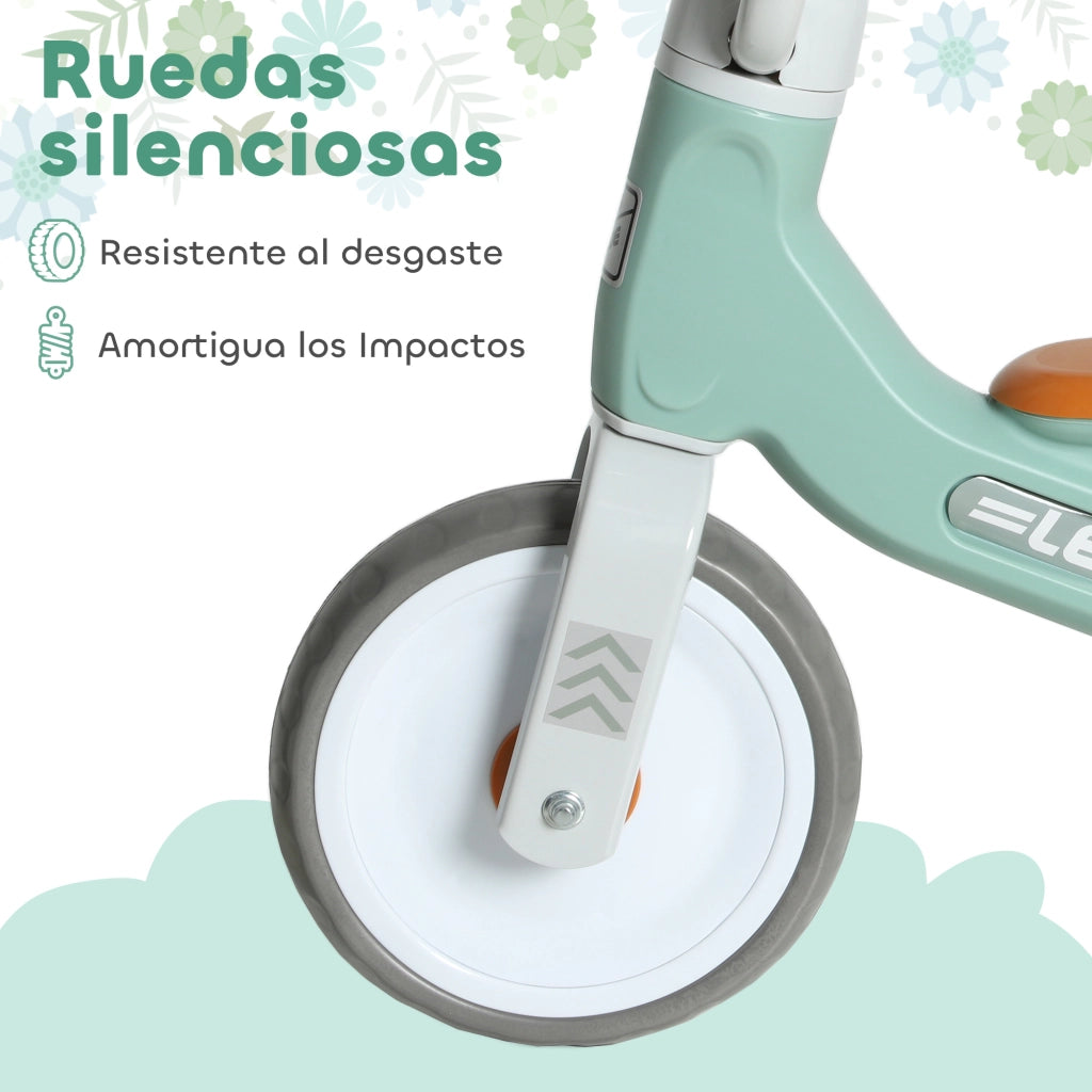 Bicicletta senza Pedali per Bambini 12-36 Mesi ¨C zephmum ¨C Verde con Ruote Silenziose