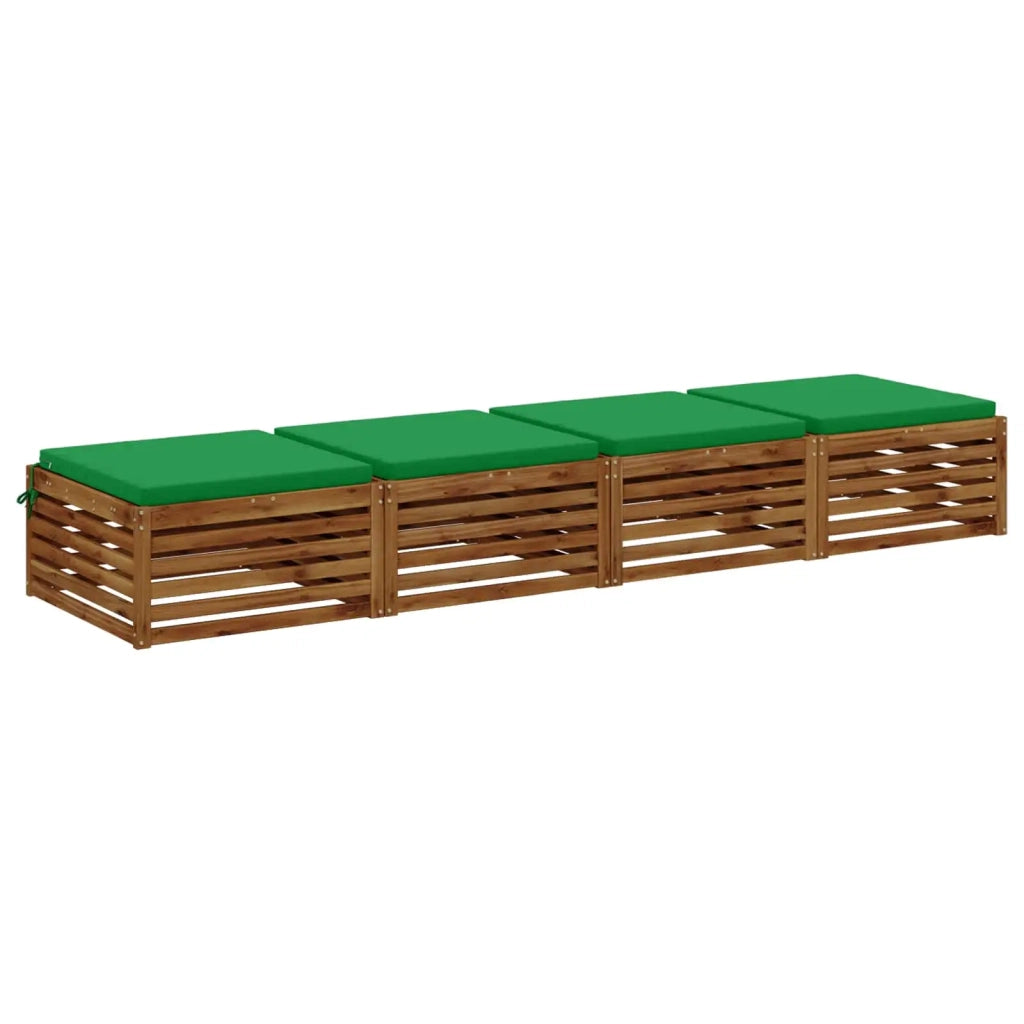 Cuscini per Sedia in 4 Pezzi SOEST 4 pz 100% Poliestere Verde 945032