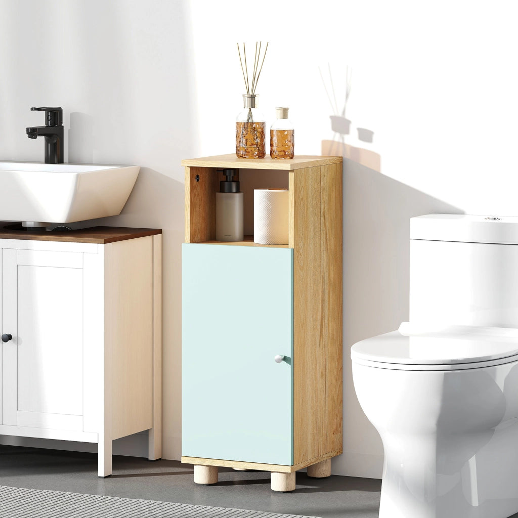 Mobile Bagno Stretto con Anta e Ripiano Aperto ¨C zephmum ¨C Verde 30x30x80