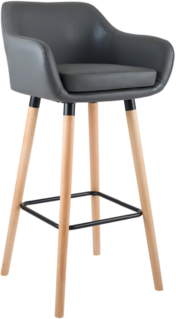 Sgabello Grant in pelle sintetica grigio