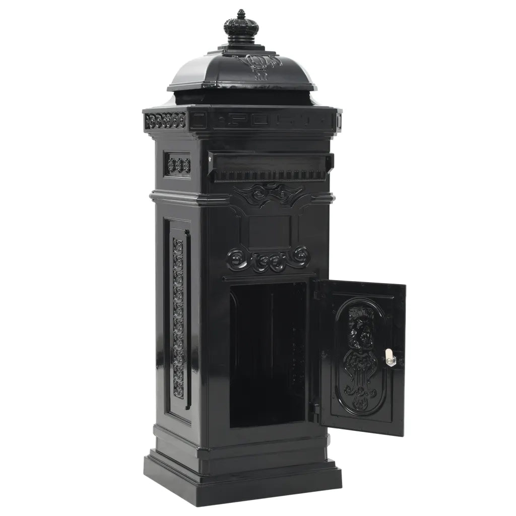 Cassetta della Posta in Alluminio Inossidabile Vintage Nera 43888