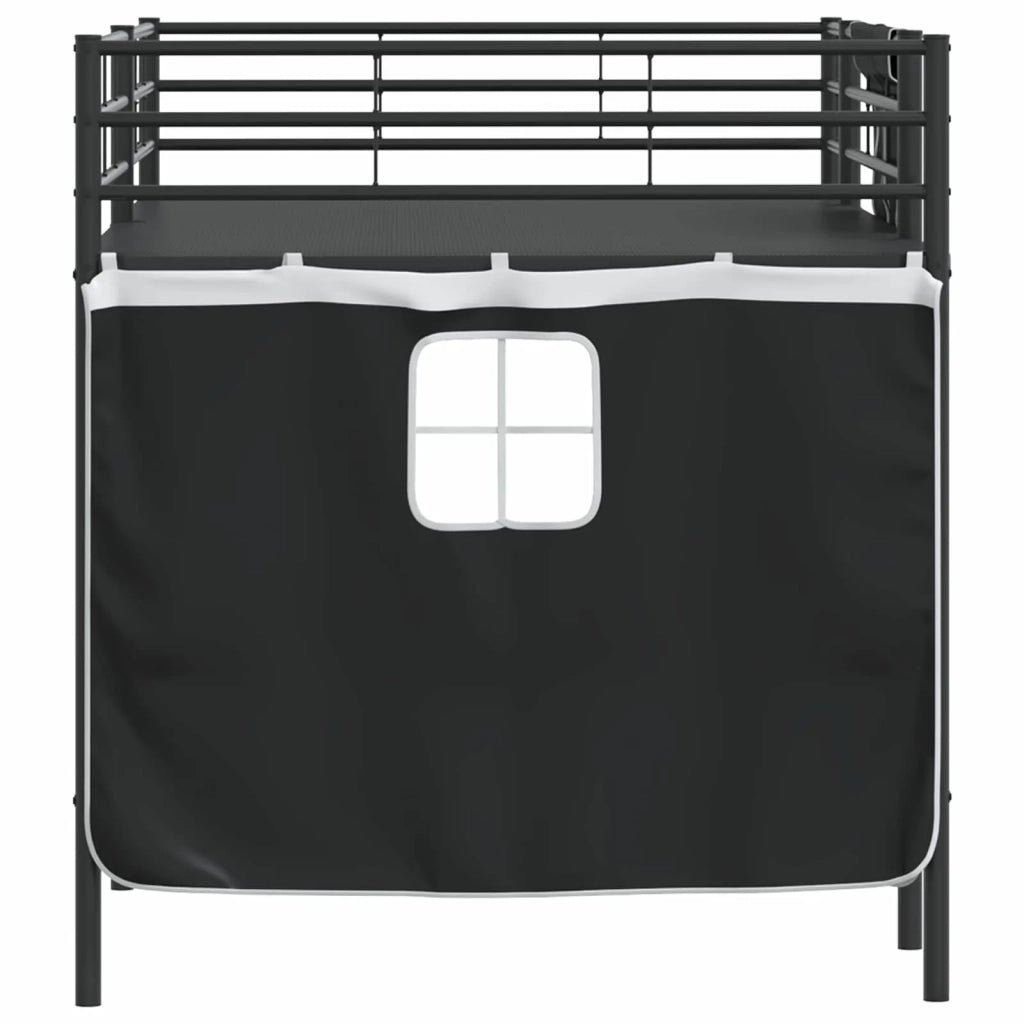Struttura del Letto Loft per Bambini con Tendine Nero 42020793