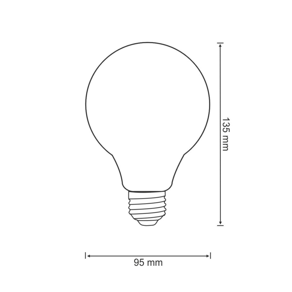 Lampadina LED Filament Polux G95 E27 4W 210lm 2200K