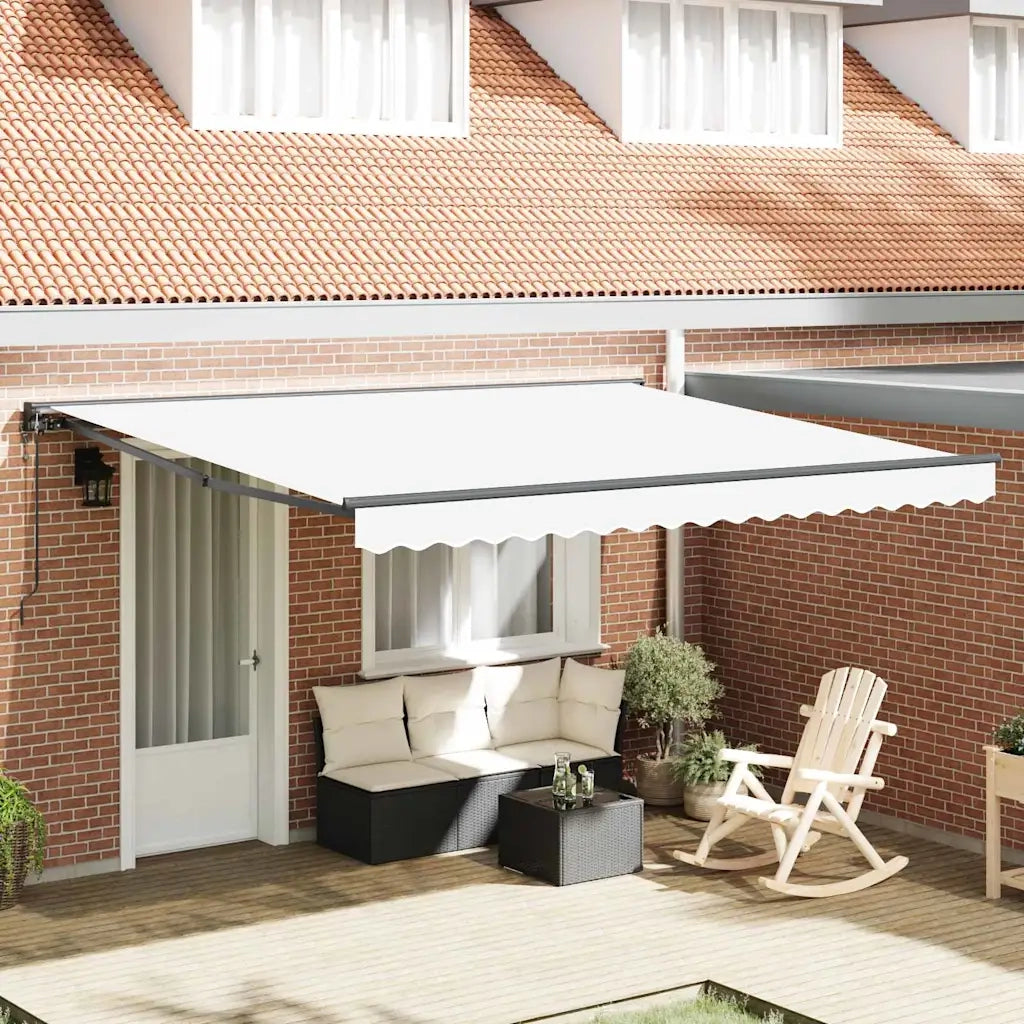vidaXL Tenda Retrattile Bianco 400x300 cm Tessuto