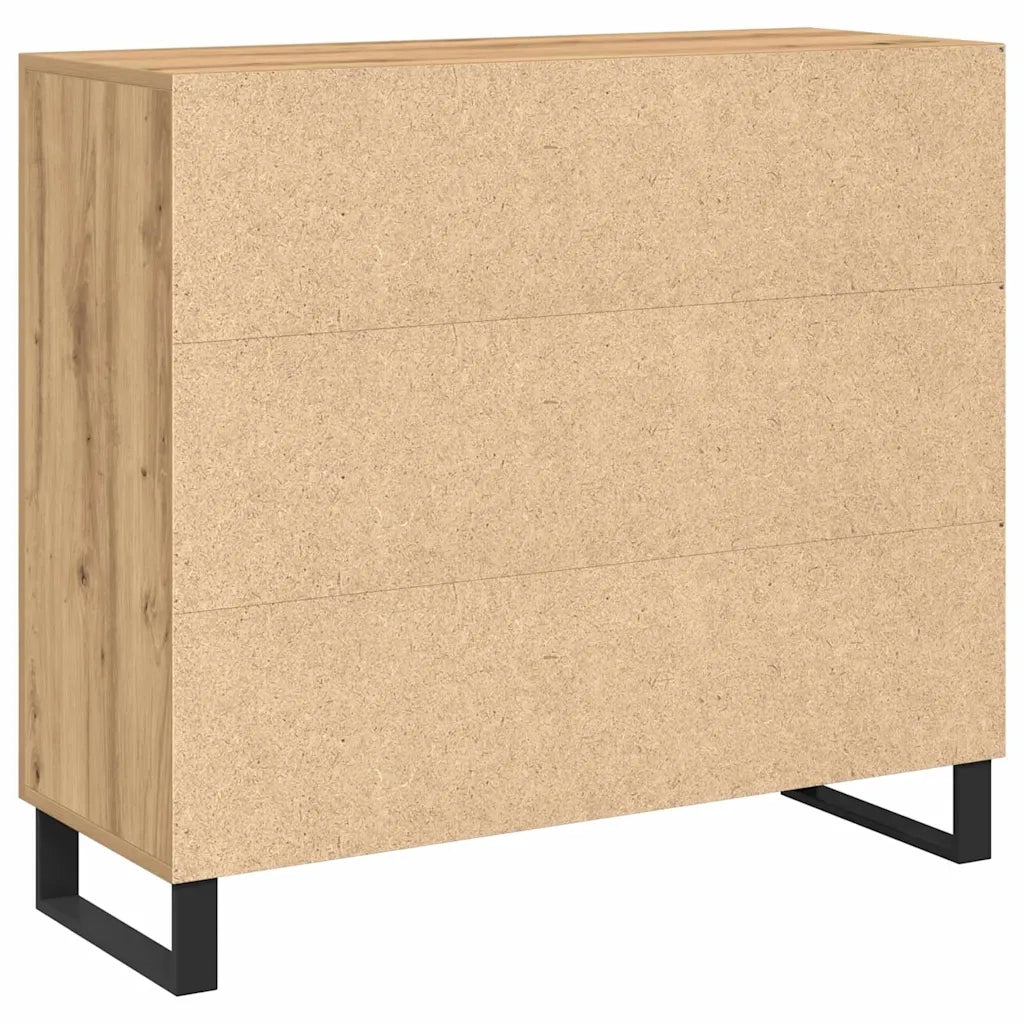 Credenza | Madia | Buffet da pranzo | Armadio da pranzo Rovere artigianale 90 x 34 x 80 cm Legno multistrato