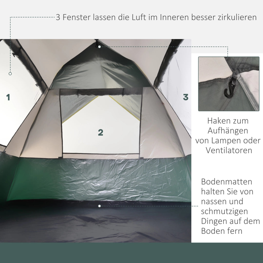 Tenda Cupola; 3 persone Poliestere Verde 205x195x135cm Pedanelli