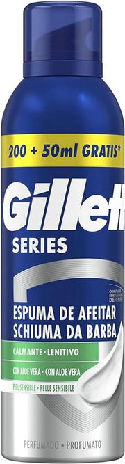 GILLETTE SERIES SCHIUMA DA BARBA LENITIVA CON ALOE PER PELLI SENSIBILI PROTEZIONE COMPLETA CONTRO LE IRRITAZIONI 250 ML