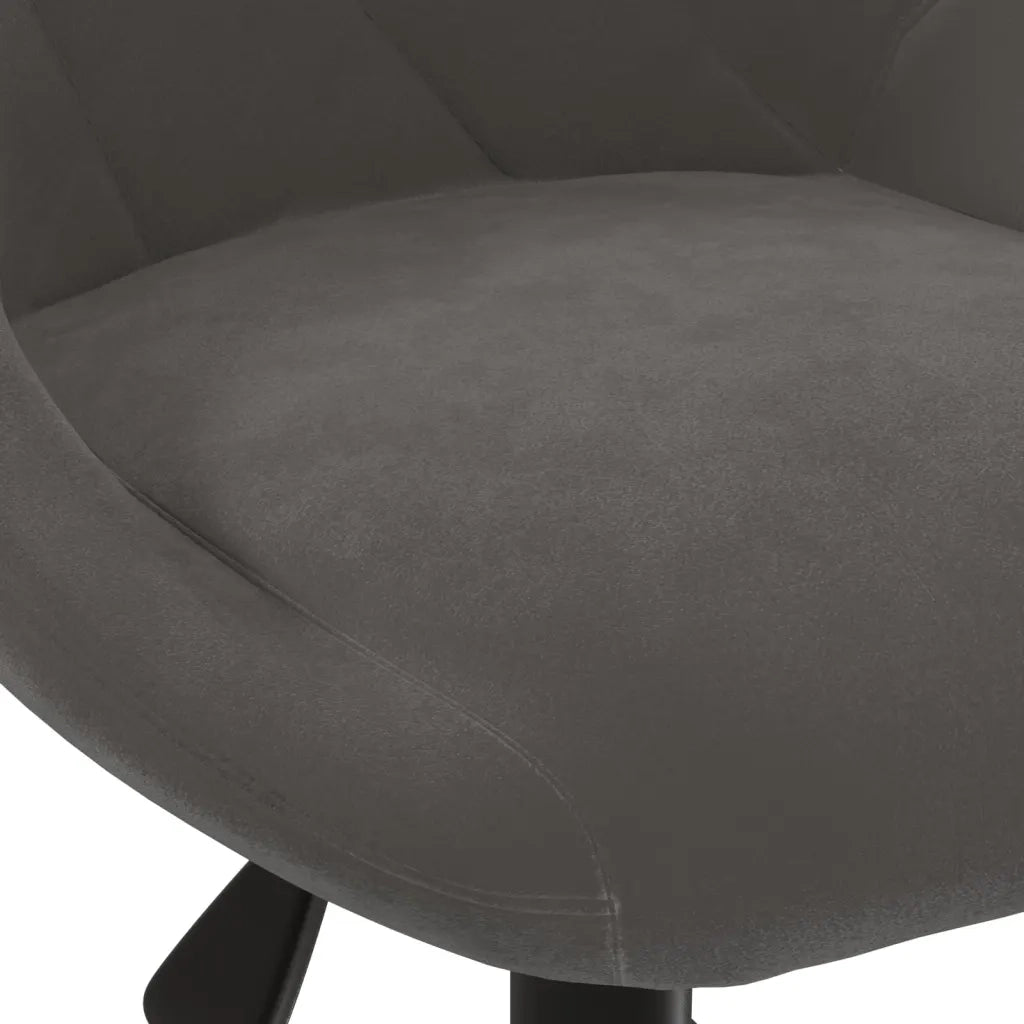 Sedia da Pranzo Girevole Grigio Scuro in Velluto 3089033