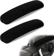 Set di protezioni per braccio di 2 pezzi - Polyester - Lavabile in lavatrice - Protezioni per braccia per sedie da ufficio e gaming - Nero - Resistenti e elastici