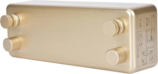 Doppia intrecciatrice per asciugamani - 4m estensibile - Oro - Per uso domestico, balcone e bagno.