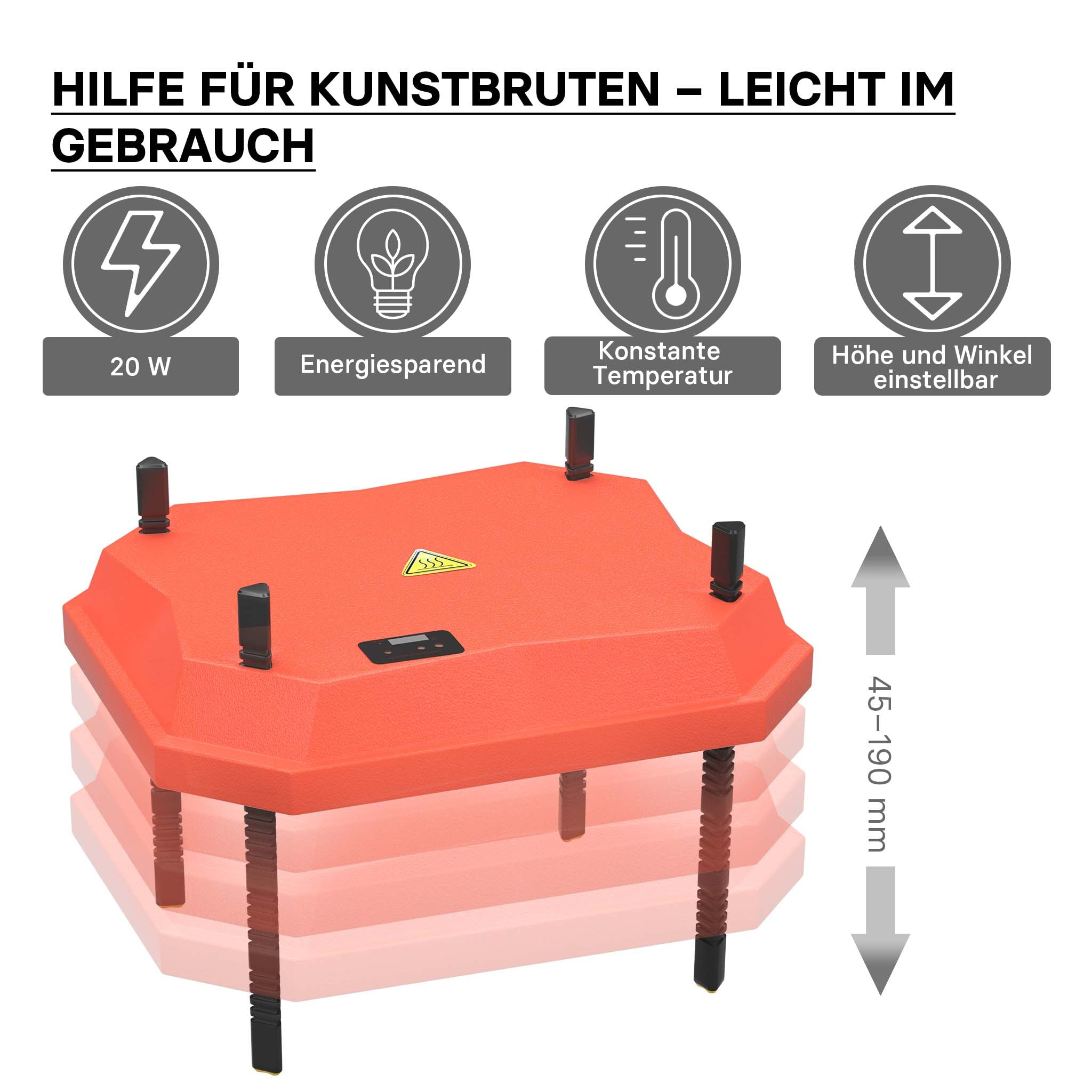 Fudajo Chioccia artificiale 25x30cm 20W Piastra termica per 15-20 pulcini, temperatura regolabile