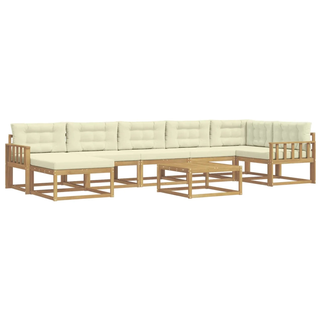 Set di divani da esterno 8 pcs Bianco e Crema
