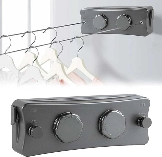 Wasschdraad verstelbaar met 30 cm stantstaart - Bevestiging con doppio filo per uso interno ed esterno