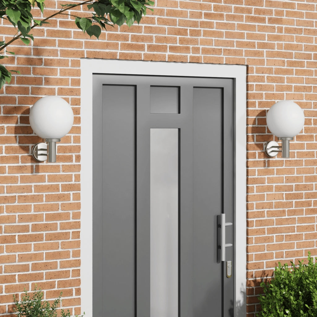 Lampade da parete 2 pezzi Acciaio Inossidabile Argento IP44