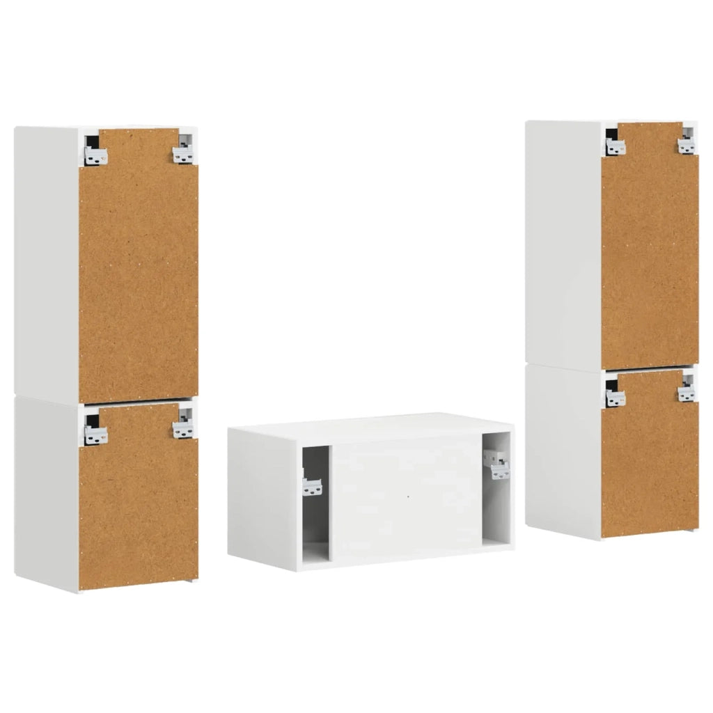 Set mobile TV 5 pcs Bianco Legno multistrato