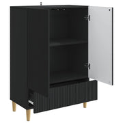 Credenza | Madia | Buffet da pranzo | Armadio da pranzo Nero 66 x 34,5 x 95 cm Legno ingegnerizzato