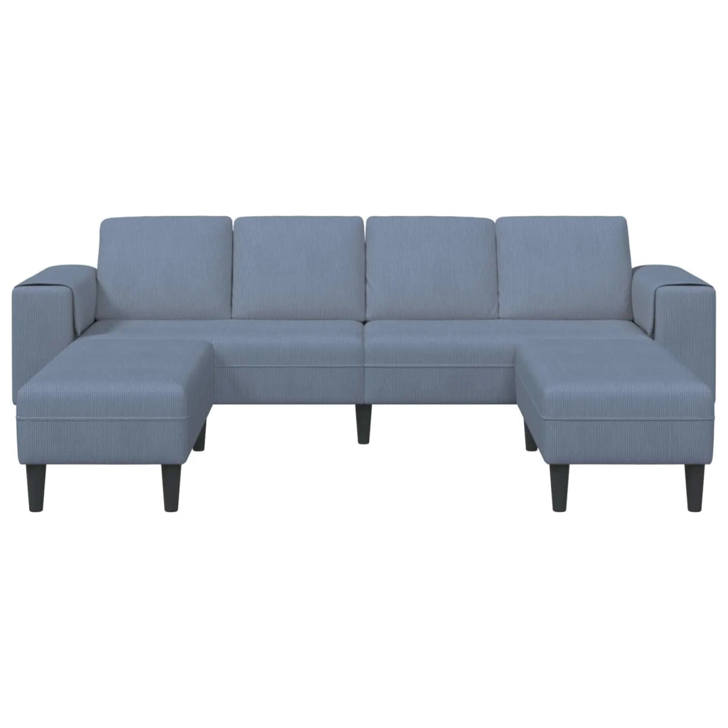 Divano Blu 250 x 188 x 76 cm Tessuto in Cords 3335134