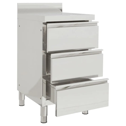 Mobiletto da Cucina Commerciale con 3 Cassetti in Acciaio Inoxcod mxl 110246
