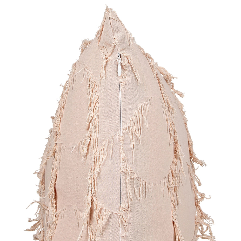 Set di 2 cuscini in poliestere rosa con nappe 45 x 45 cm stile boho camera da letto soggiorno