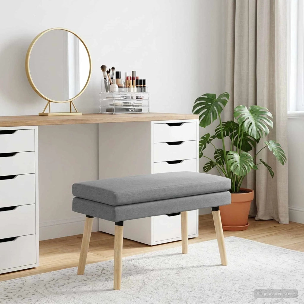 Panchina a doppio strato Grigio Chiaro 80 x 40 x 47 cm Tessuto 42038431