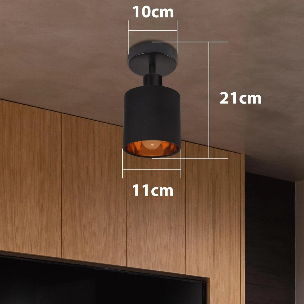 ZMH Faretto da soffitto plafoniera vintage orientabile 350° E14 soggiorno