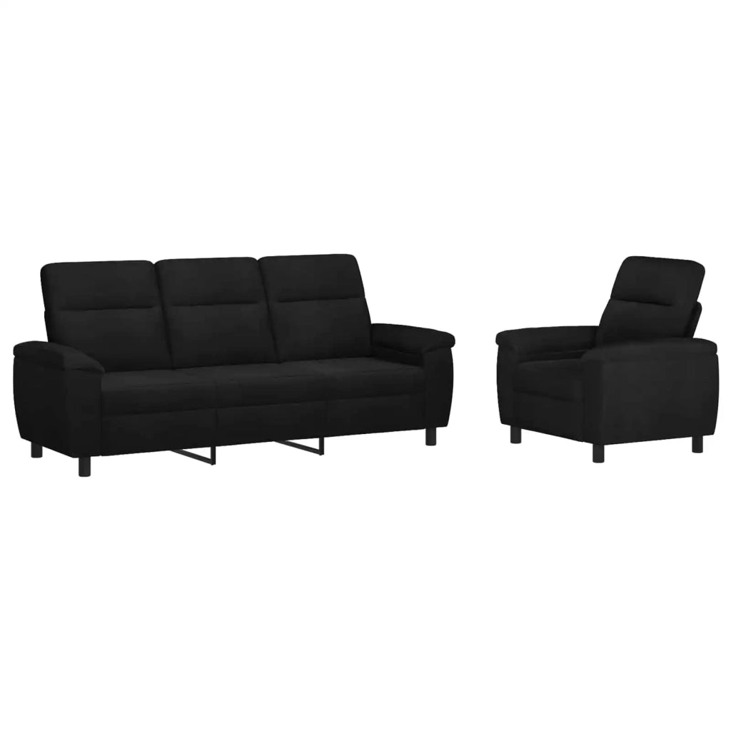 Set di divani 2 pcs Nero Tessuto 3430622