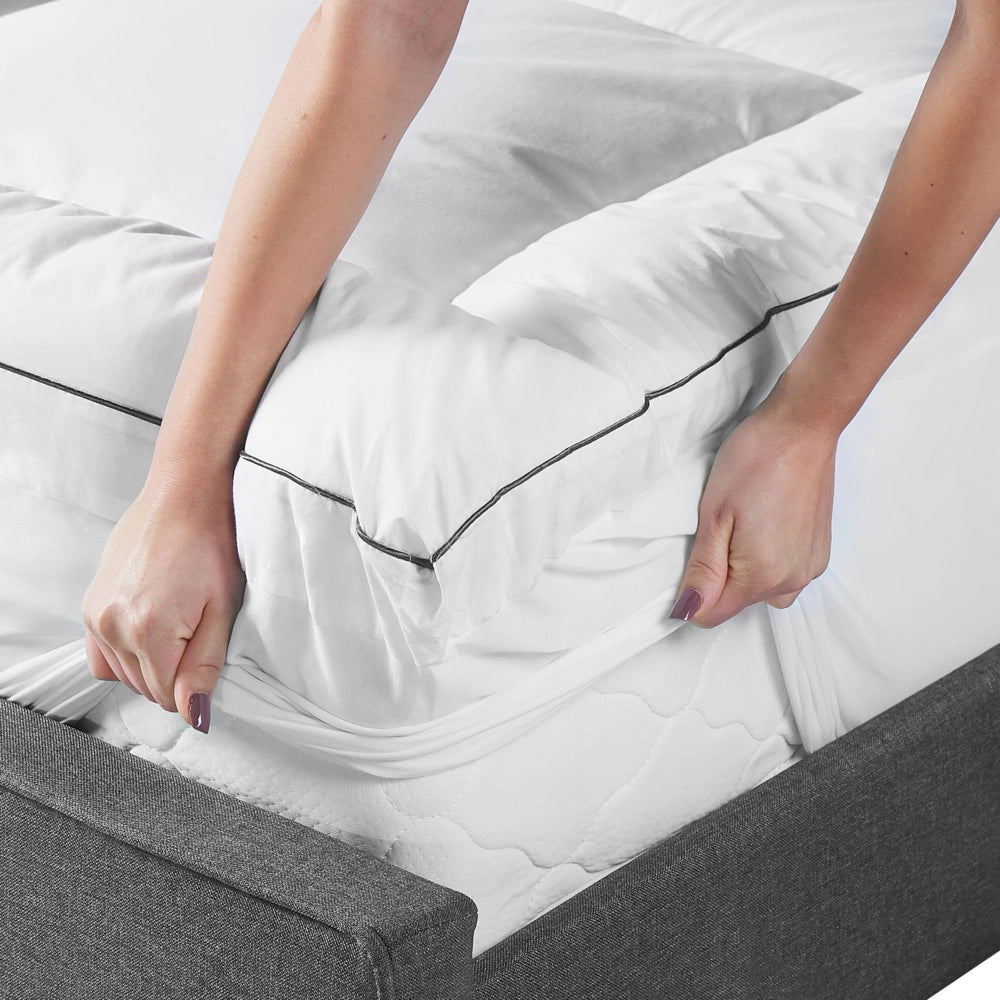 Materasso topper 90x200 cm in cotone Japara e microfibra morbido classico tessuto poliestere