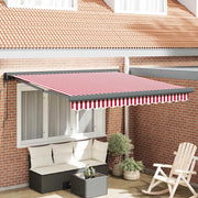 vidaXL Tenda Retrattile Rosso e bianco 300 x 250 cm Tessuto, Metallo