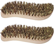 Due schiabborstelli Spazzolino con set di spazzole extra dure | Spazzolino per pavimenti Spazzola per mani Ergonomico manico in legno a forma di S | Spazzola per radici per cucina giardino casa.