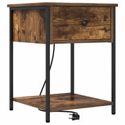 Comodino | Armadio da Notte | Mobiletto da notte Rovere fum¨¦ 42 x 41 x 56 cm Legno multistrato