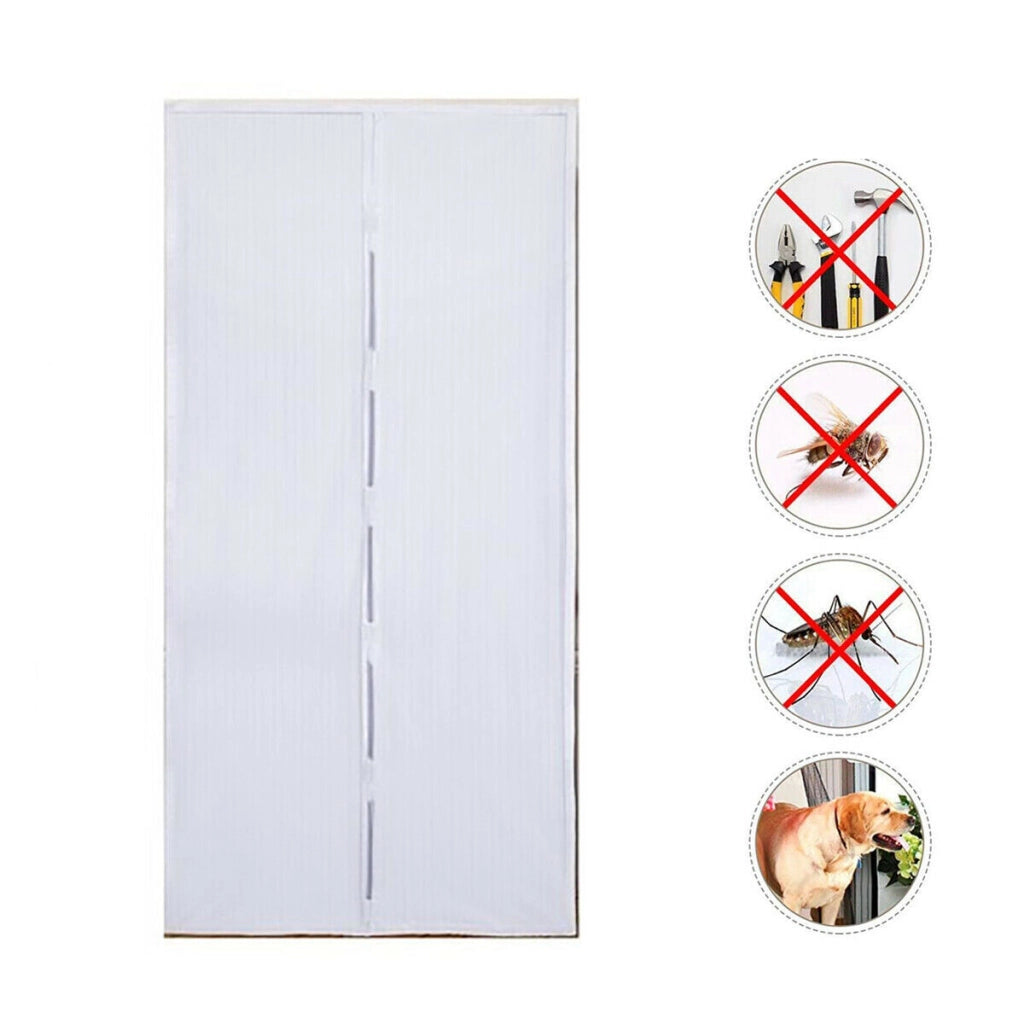 TENDA ZANZARIERA MAGNETICA MAGNETI INSETTI MOSCHE ZANZARE CASA 120X220CM BIANCA