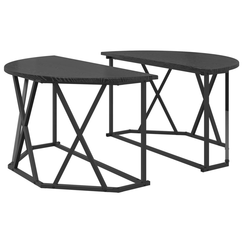 Tavolino da caffÃ¨  Nero Rovere 80x80x42 cm in legno ingegnerizzato