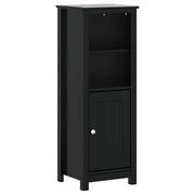 Mobiletto da bagno 40 x 34 x 110 cm design moderno finitura opaca in pino nero 02_0047338