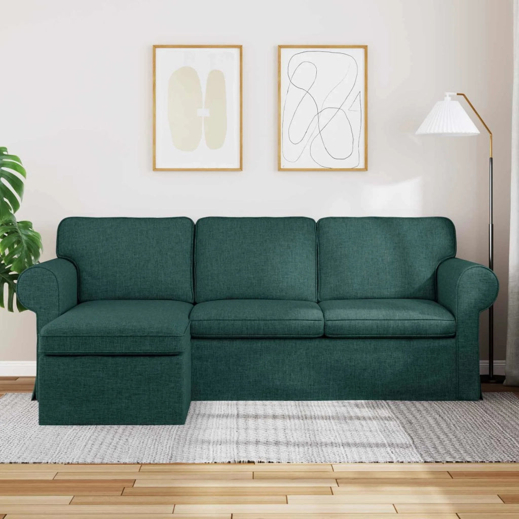 Divano Verde Scuro 215 x 138 x 80 cm Tessuto 42024337